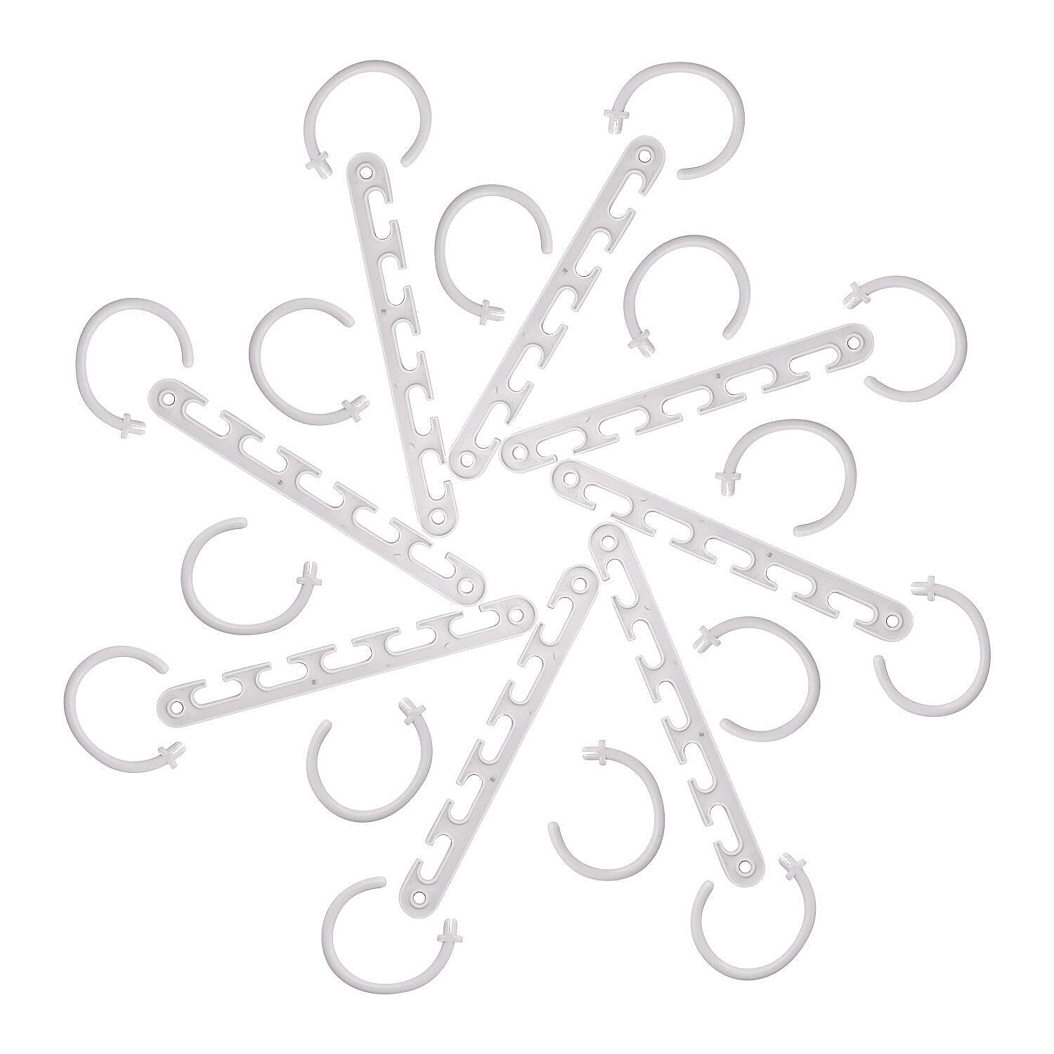 8 Piece Set - Space Saving Hanger (Size 10x7 cm) - White