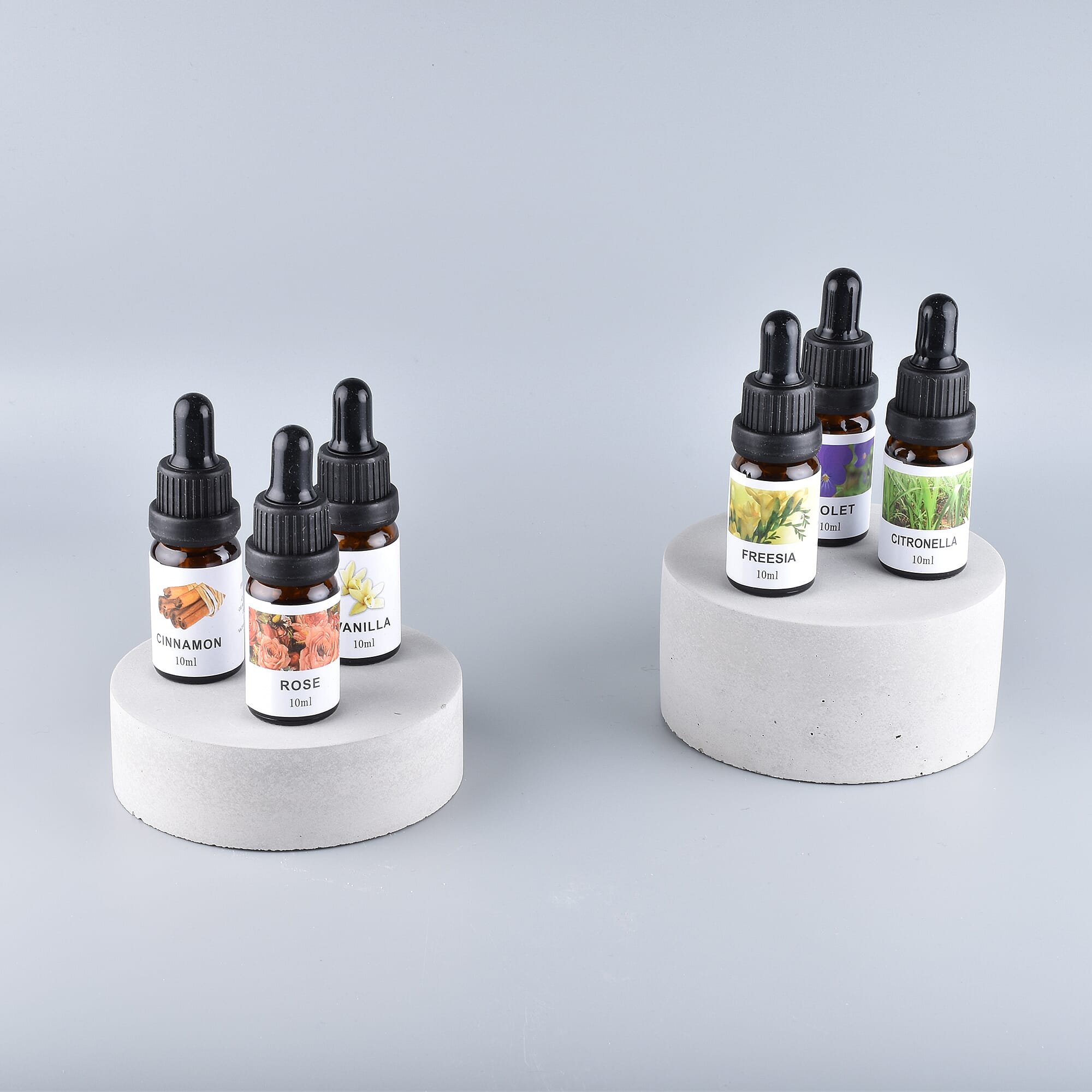 12 Piece Set - The 5th Season Fragrance Oils (Vanilla, Ocean, Rose, Lavender, Jasmine, Cinnamon, Lemon Grass, Violet, Freesia, Lily, Lemon, Cherry Blossom) - 10 ml each