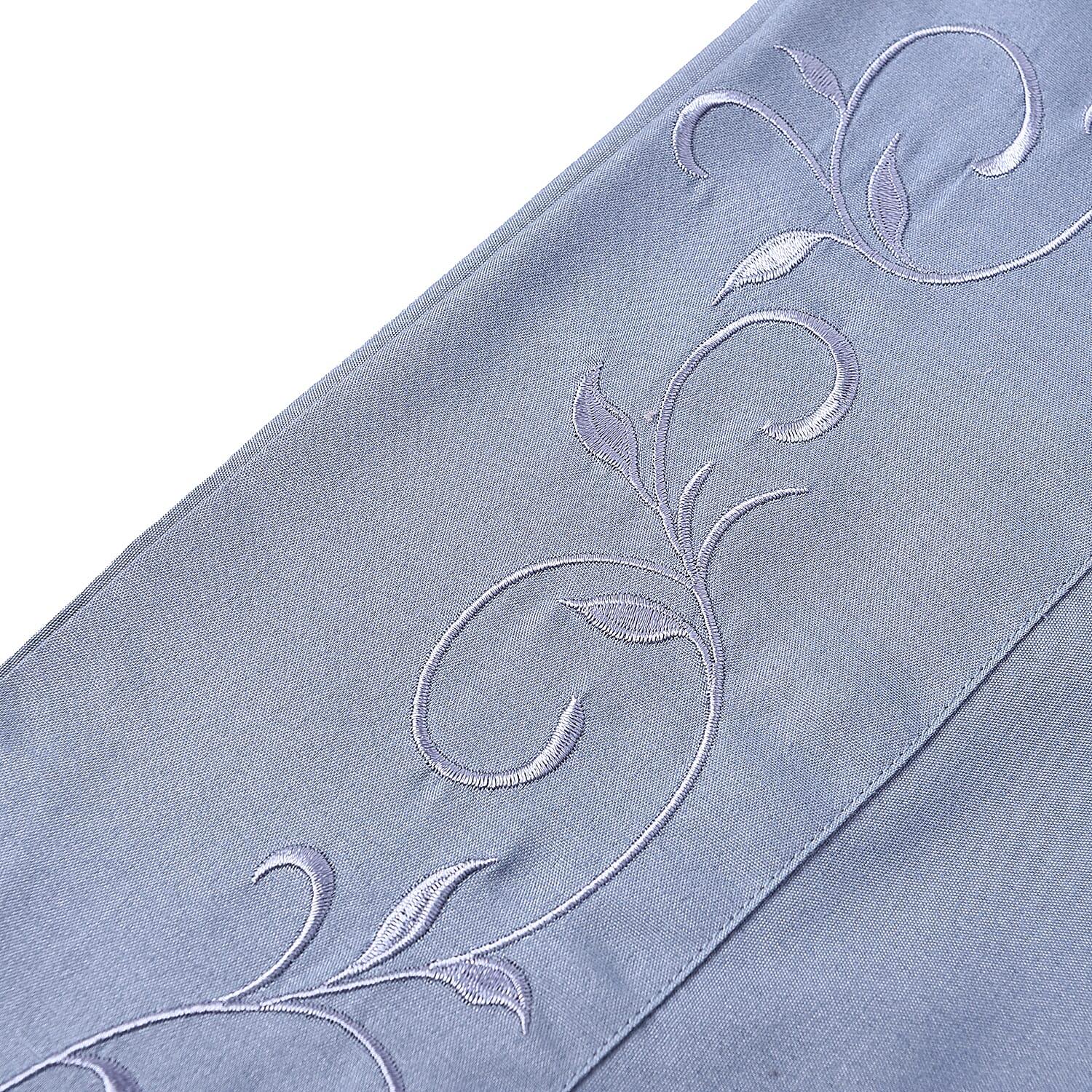 4 Piece Set - Solid Microfibre Sheet Set including Flat Sheet (275x265cm), Fitted Sheet (150x200-30cm) and 2 Embroidered Pillow Cases (50x75cm) - Blue - King