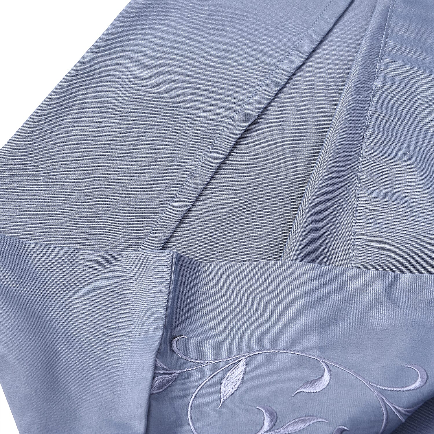 4 Piece Set - Solid Microfibre Sheet Set including Flat Sheet (275x265cm), Fitted Sheet (150x200-30cm) and 2 Embroidered Pillow Cases (50x75cm) - Blue - King