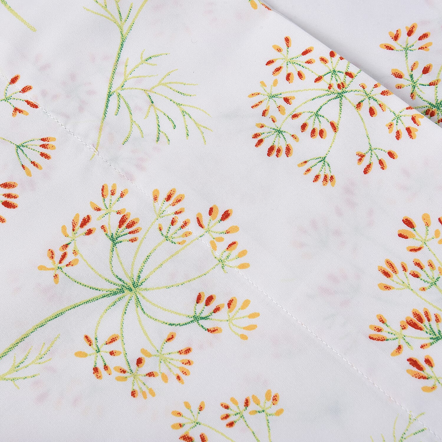 4 Piece Set : Floral Pattern Microfibre Sheet Set including Flat Sheet (275x265cm), Fitted Sheet (150x200+30cm) and 2 Pillow Cases (50x75cm) - White and Light Green - King