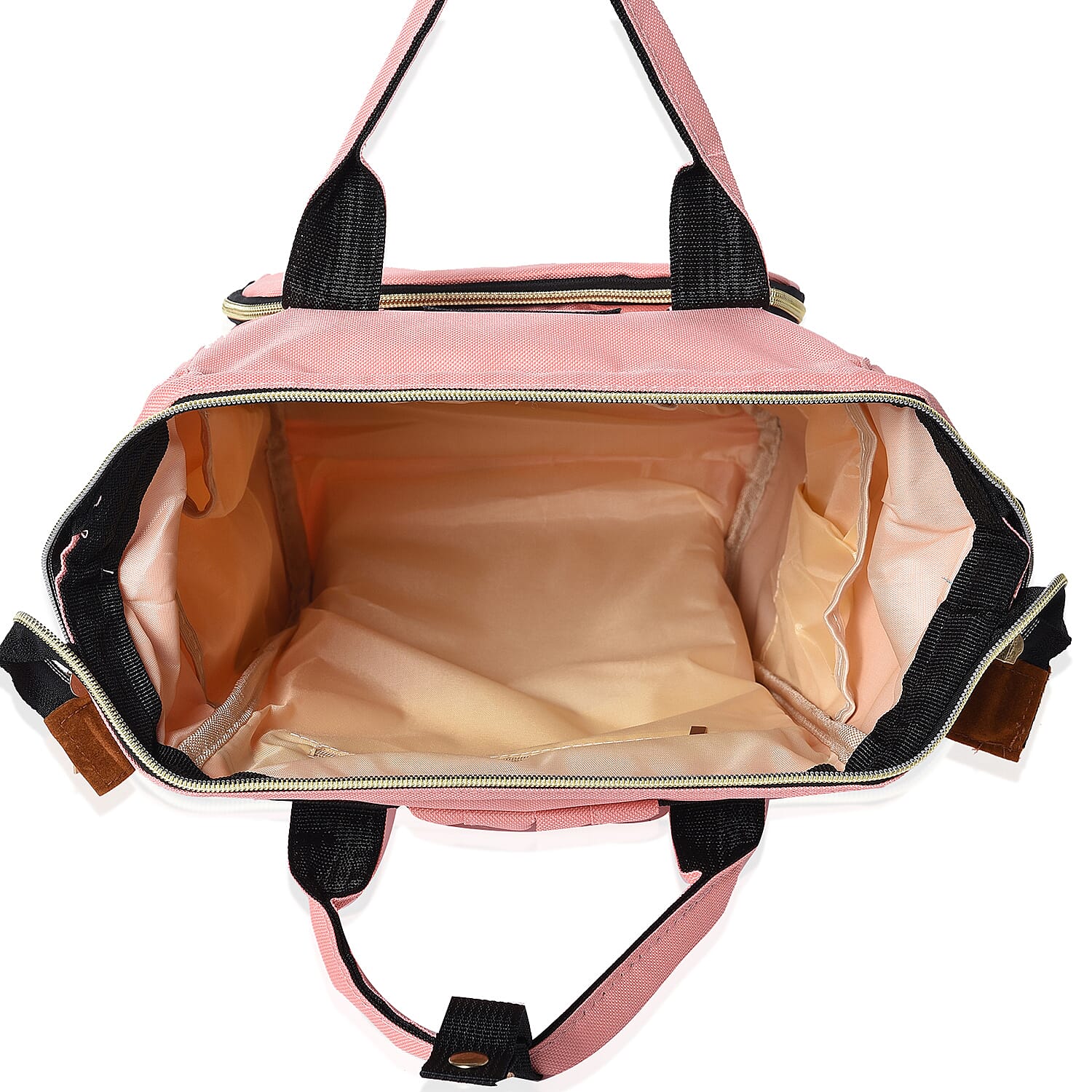 Light Pink Colour Multi Pocket Backpack with Zipper Closure and Adjustable Shoulder Strap (Size 36x12x27 Cm)