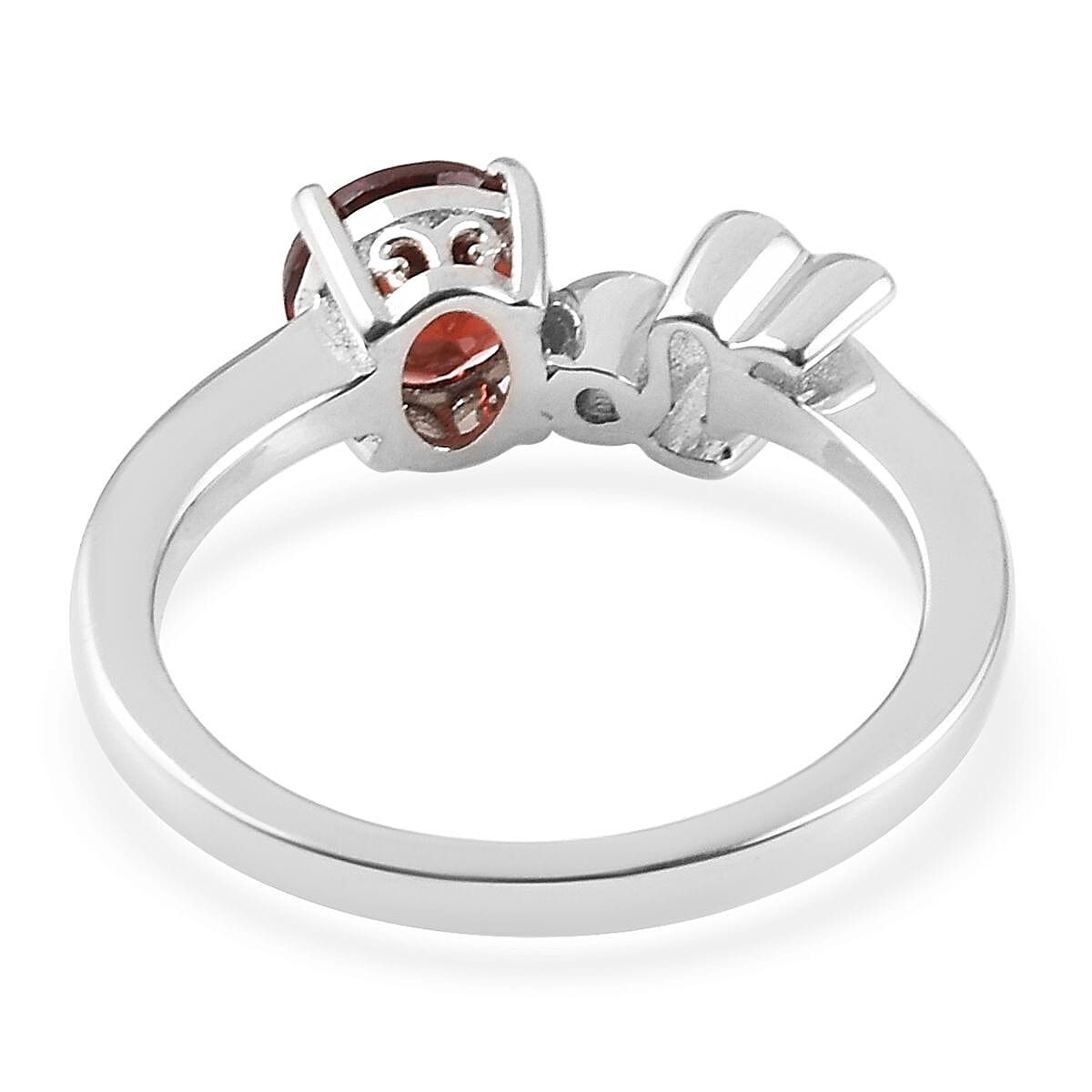 AA Mozambique Garnet Zodiac-Capricorn Ring in Platinum Overlay Sterling Silver 1.05 Ct.