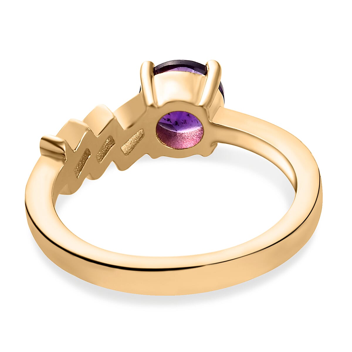 AA Amethyst Zodiac-Virgo Ring in 14K Gold Overlay Sterling Silver
