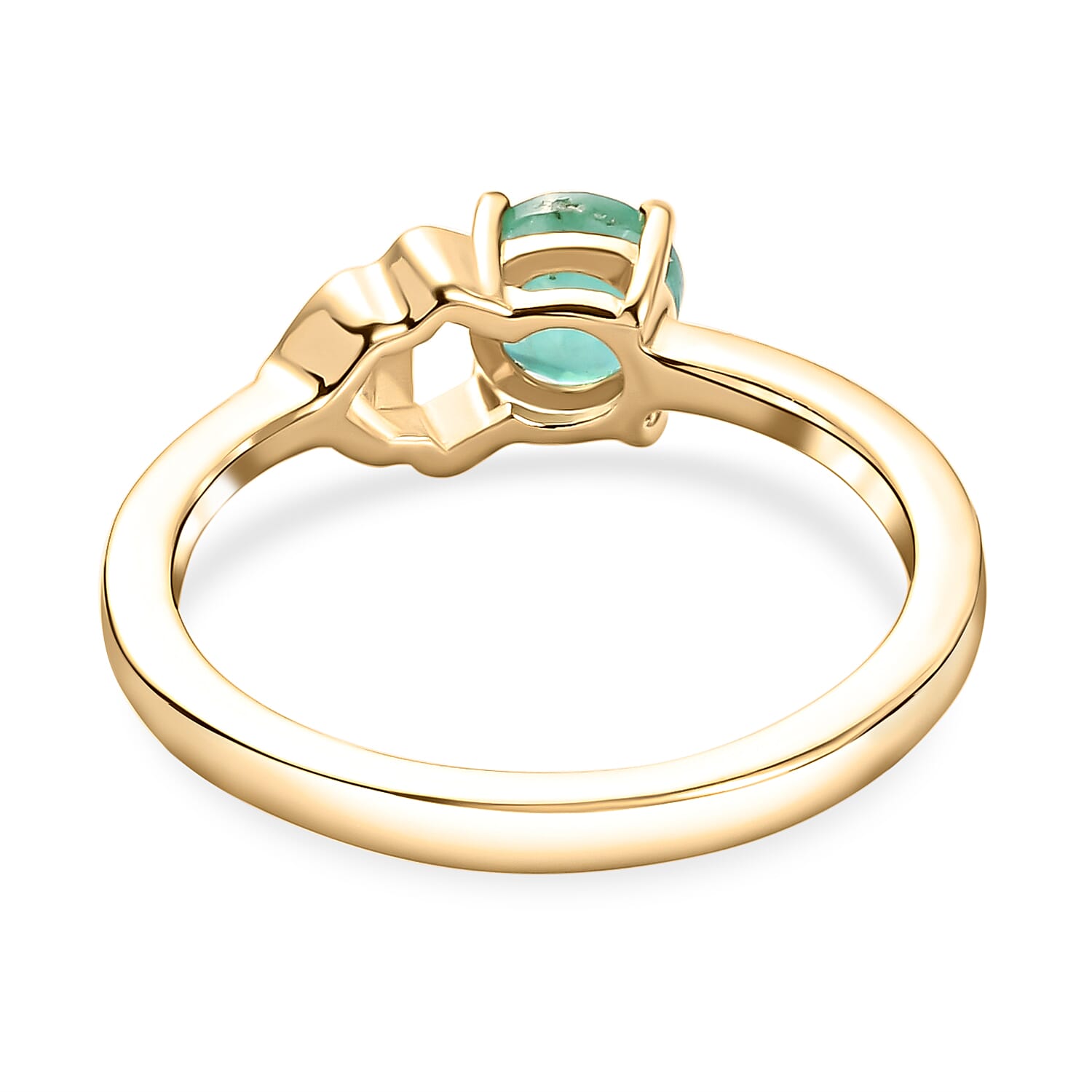 AA Kagem Zambian Emerald Ring in 14K Gold Overlay Sterling Silver.