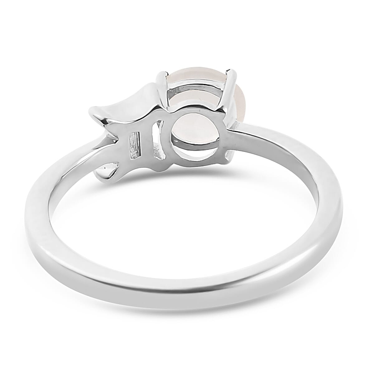 Sri Lankan Silver Moonstone Zodiac-Gemini Ring in Platinum Overlay Sterling Silver