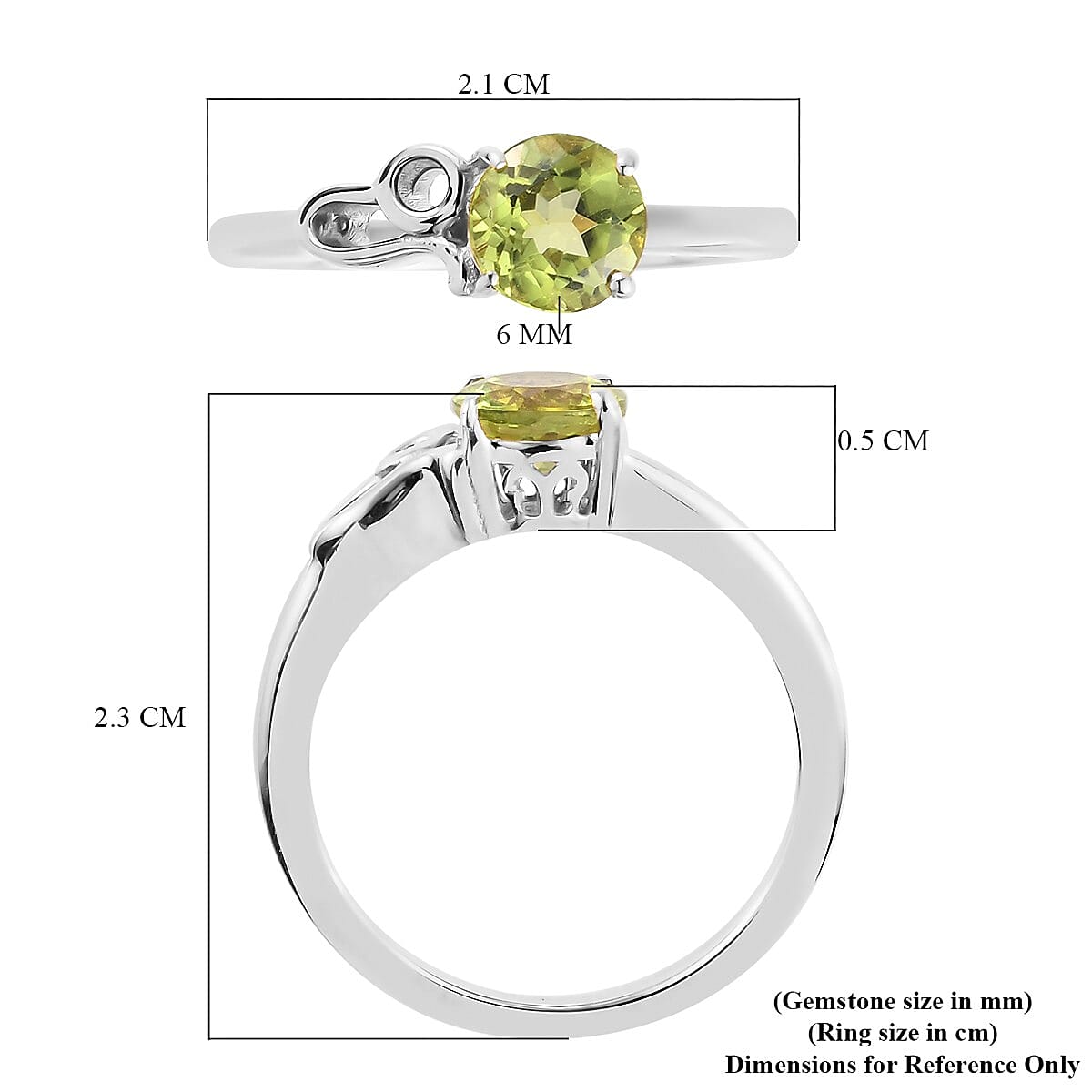 Hebei Peridot Zodiac-Leo Ring in Platinum Overlay Sterling Silver 0.720 Ct.