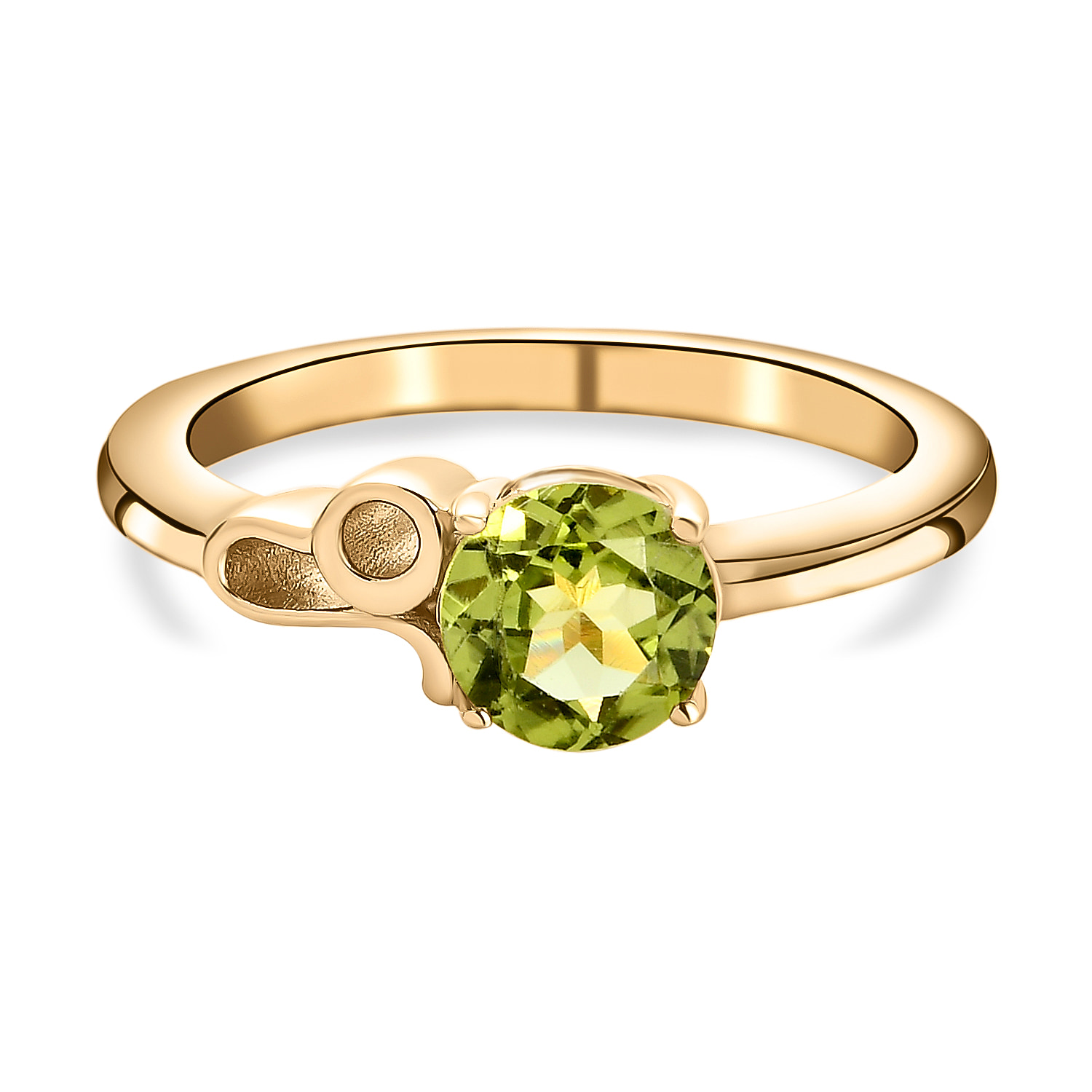 Peridot August Birthstone Zodiac Leo Sign Ring in Gold Plated Silver 3571615