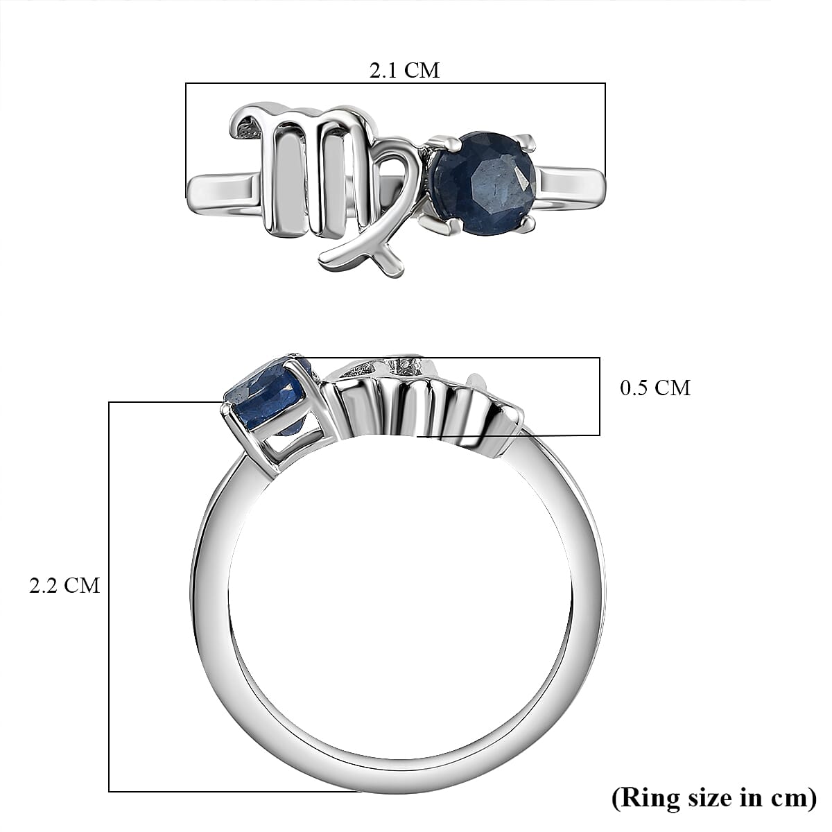 Madagascar Blue Sapphire Ring in Platinum Overlay Sterling Silver.