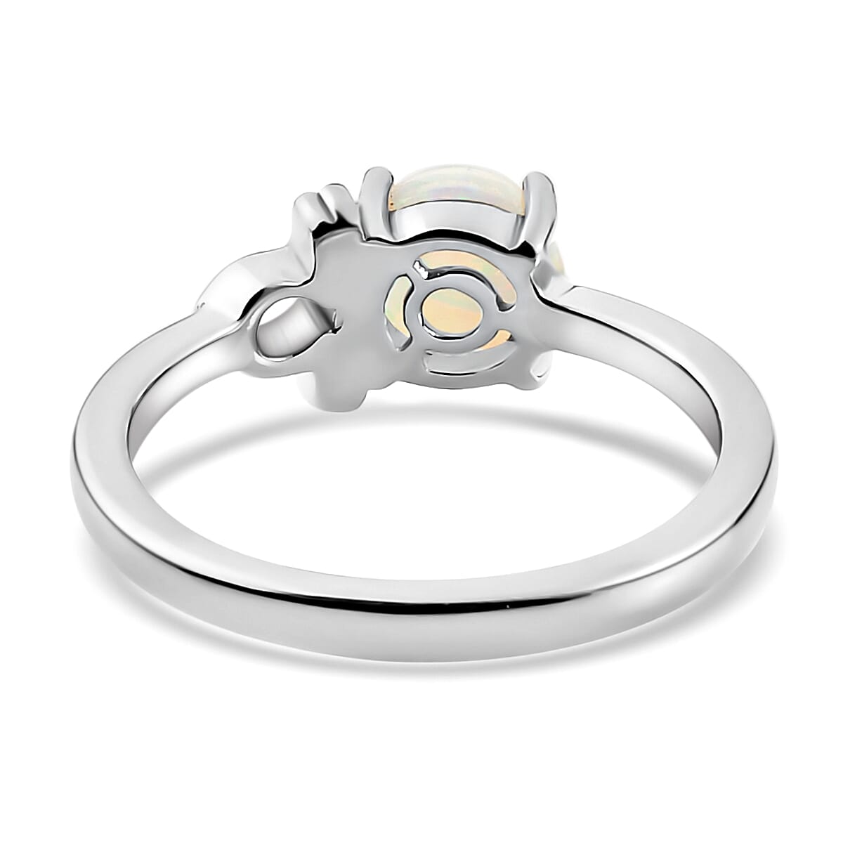 AA Ethiopian Welo Opal Zodiac-Libra Ring in Platinum Overlay Sterling Silver