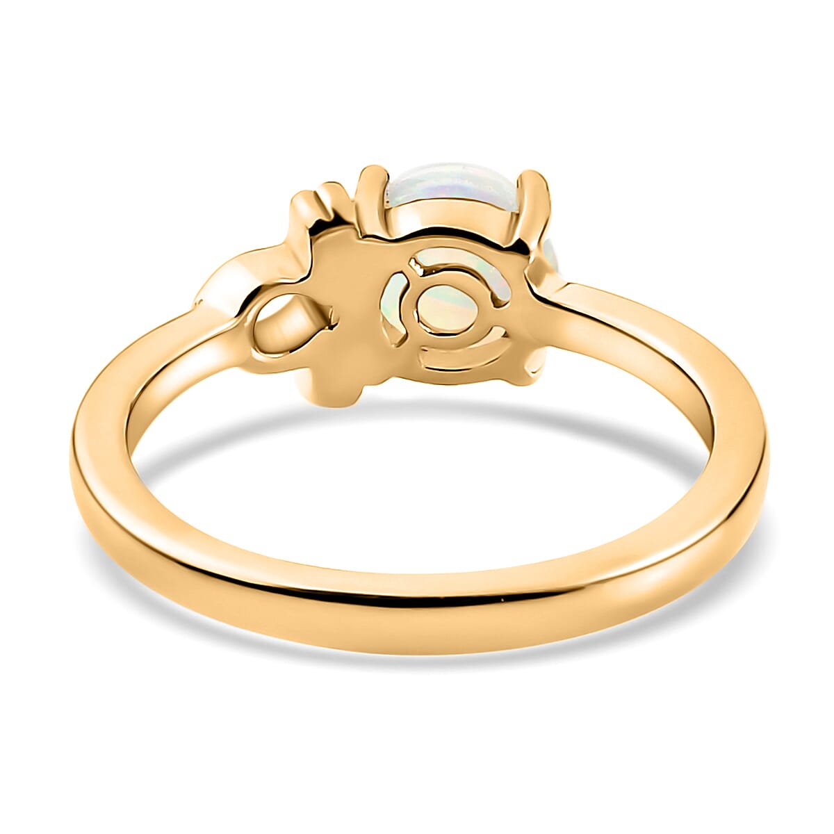 AA Ethiopian Welo Opal Zodiac-Libra Ring in 14K Gold Overlay Sterling Silver 0.500  Ct.