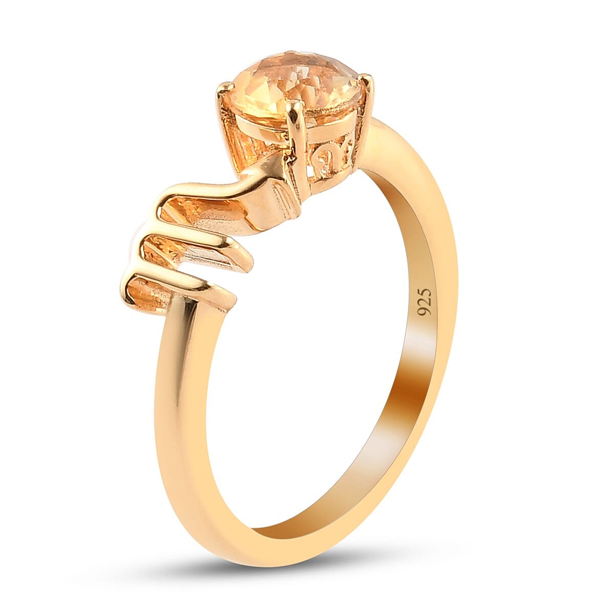 AA Citrine Zodiac-Scorpio Ring in 4K Gold Overlay Sterling Silver 0.75 Ct.