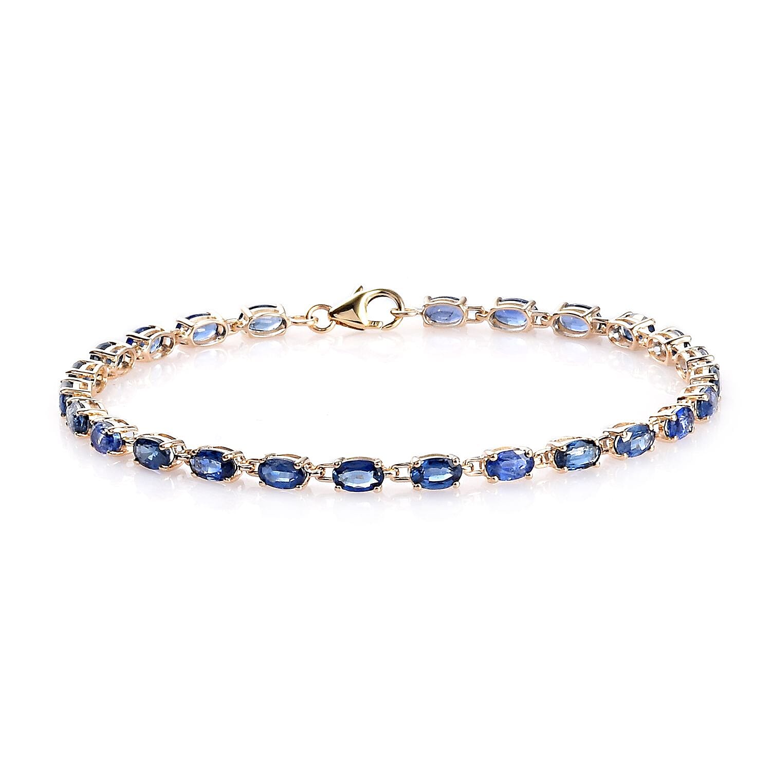 9K Y Gold AA Royal Ceylon Sapphire Bracelet (Size 7.5) with Lobster Clasp 7.50 Ct.