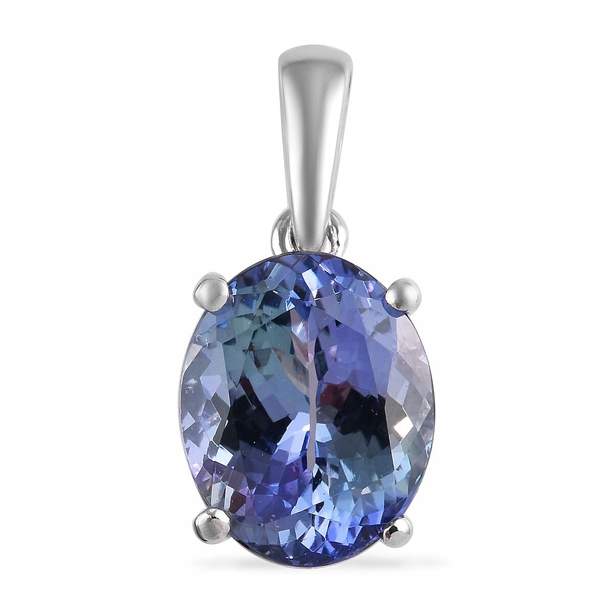 RHAPSODY 950 Platinum Peacock Tanzanite (Ovl 10x8mm) Pendant 3.00 Ct.