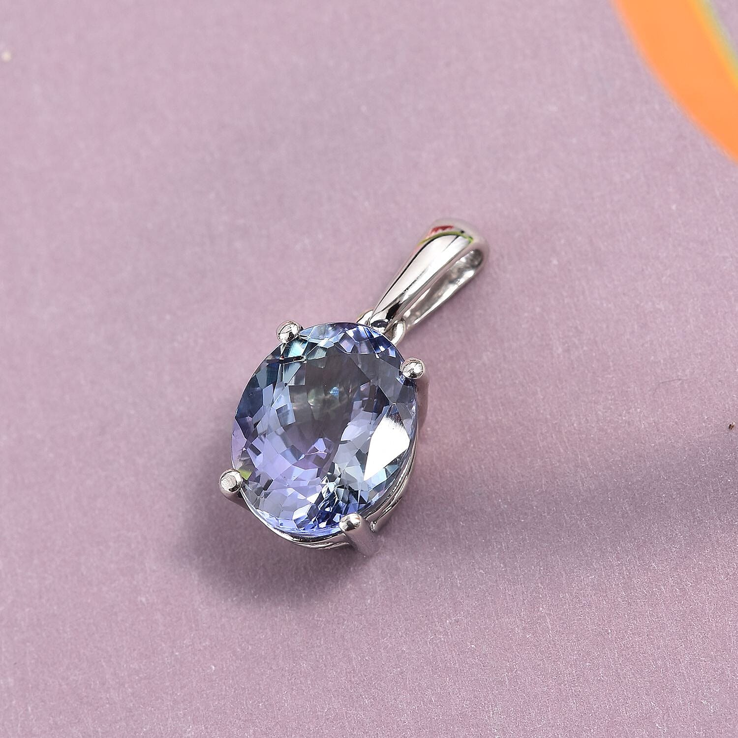 RHAPSODY 950 Platinum Peacock Tanzanite (Ovl 10x8mm) Pendant 3.00 Ct.