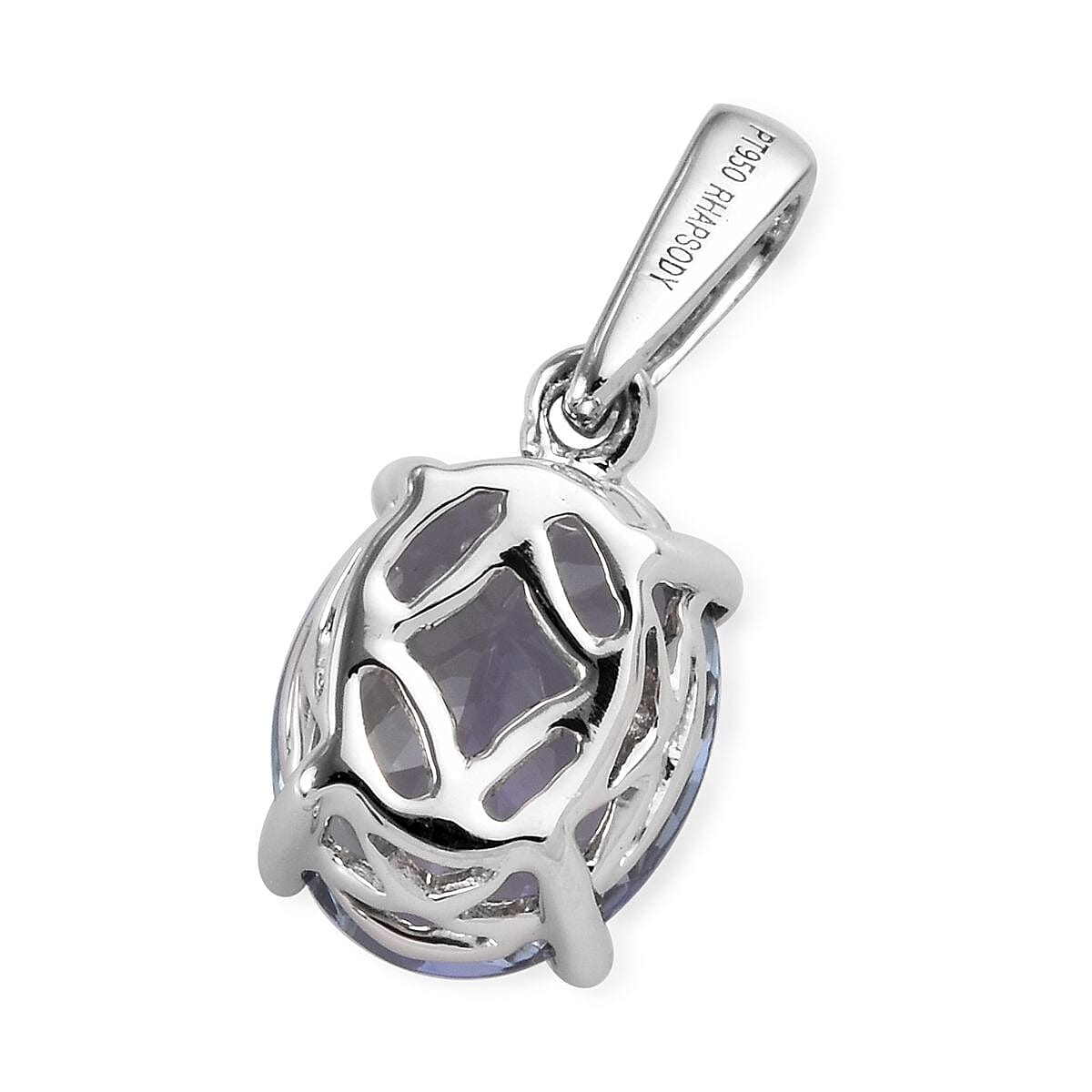 RHAPSODY 950 Platinum Peacock Tanzanite (Ovl 10x8mm) Pendant 3.00 Ct.