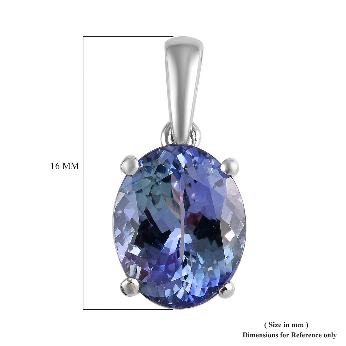 RHAPSODY 950 Platinum Peacock Tanzanite (Ovl 10x8mm) Pendant 3.00 Ct.
