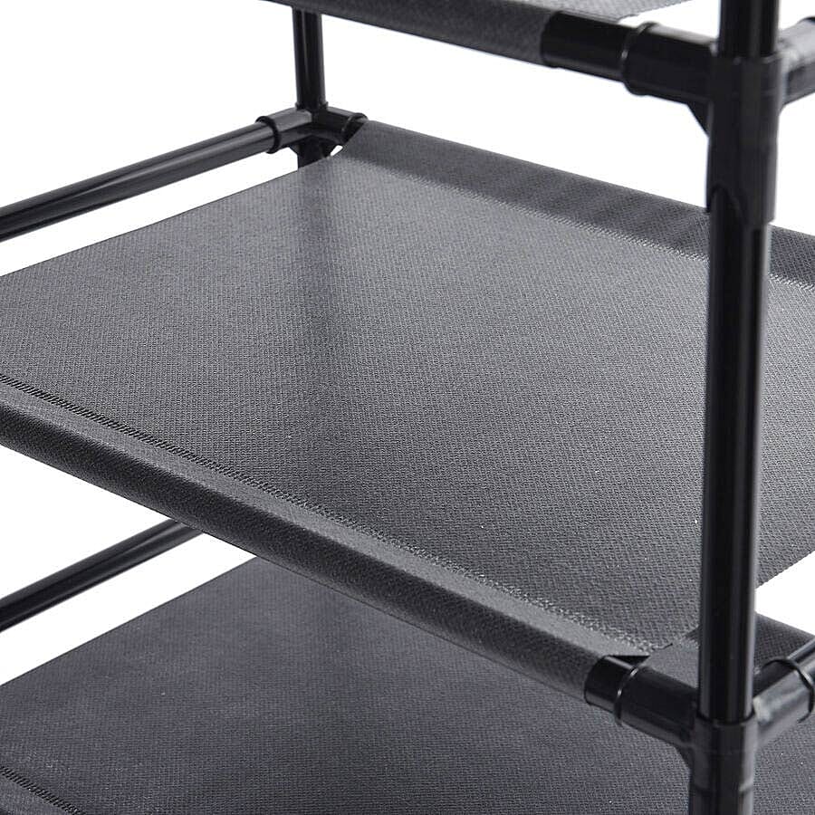 Portable 6 Layer Shoe Rack (Size 43x100x29cm) - Black