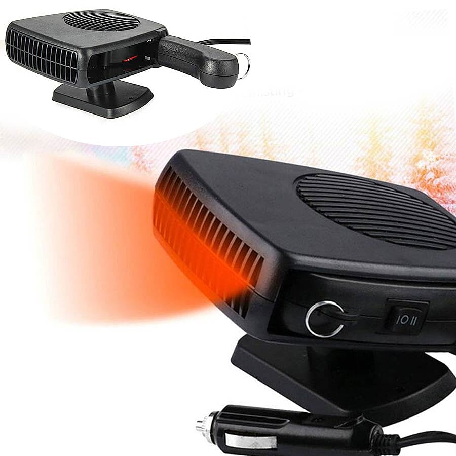 2 in 1 Portable Auto Heater Fan with Cooling & Heating Function (Size 14x12x7.5 Cm) - Black