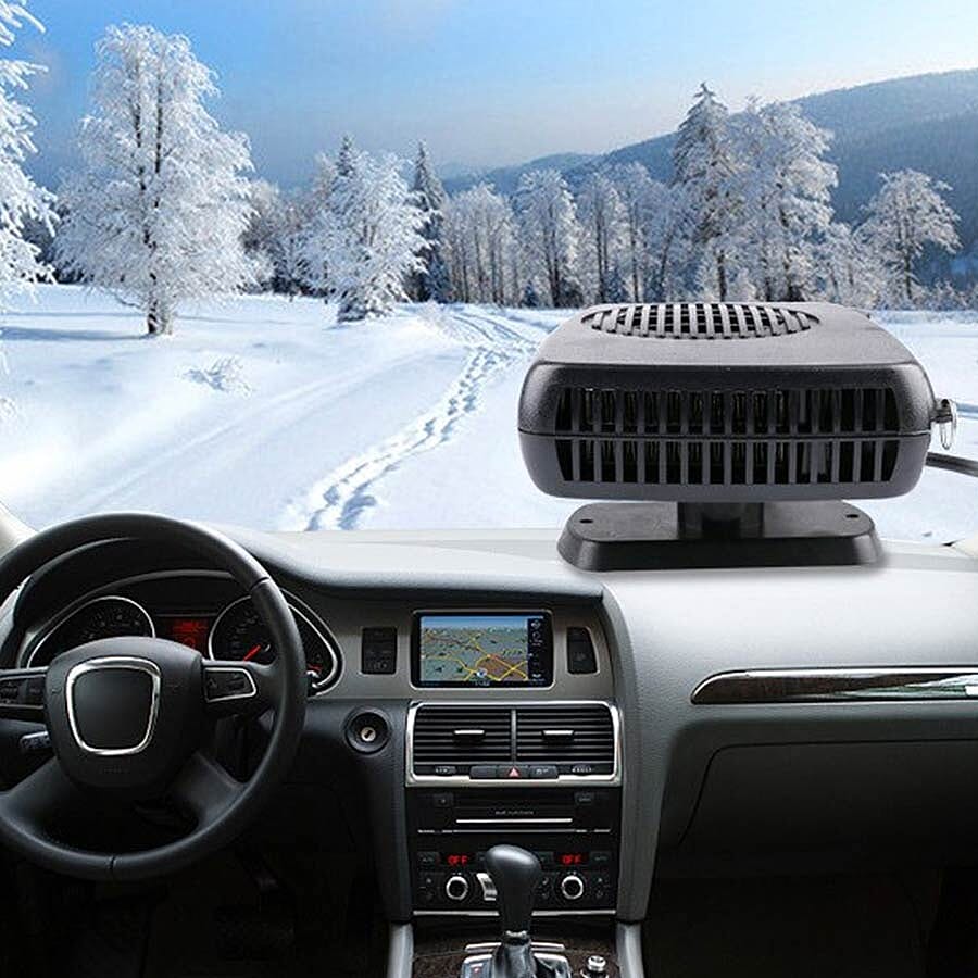 2 in 1 Portable Auto Heater Fan with Cooling & Heating Function (Size 14x12x7.5 Cm) - Black