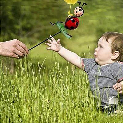 3 Piece Set - Decorative Chicken, Beetle and Bird Windmill (Height 50-55cm) - Yellow, Red and Green