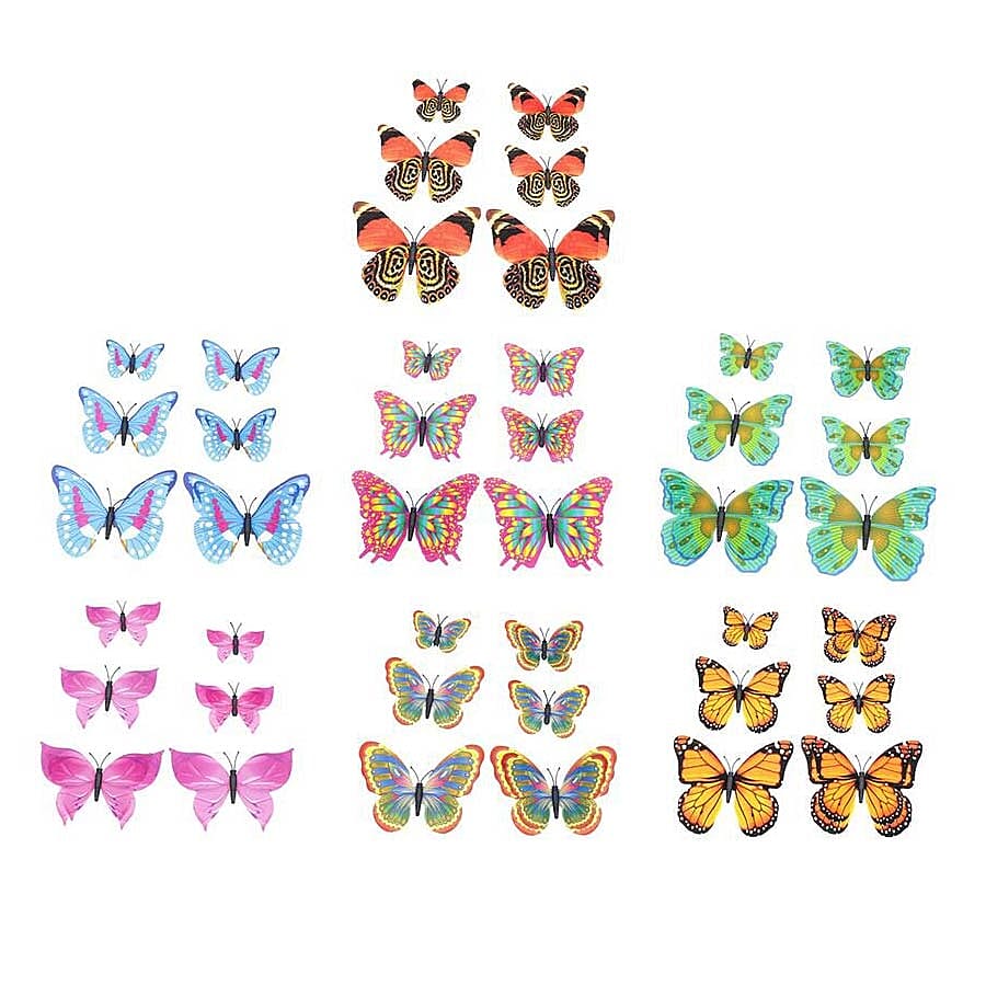 42 Pcs Set - Multi Colour Magnet 3D Butterflies
