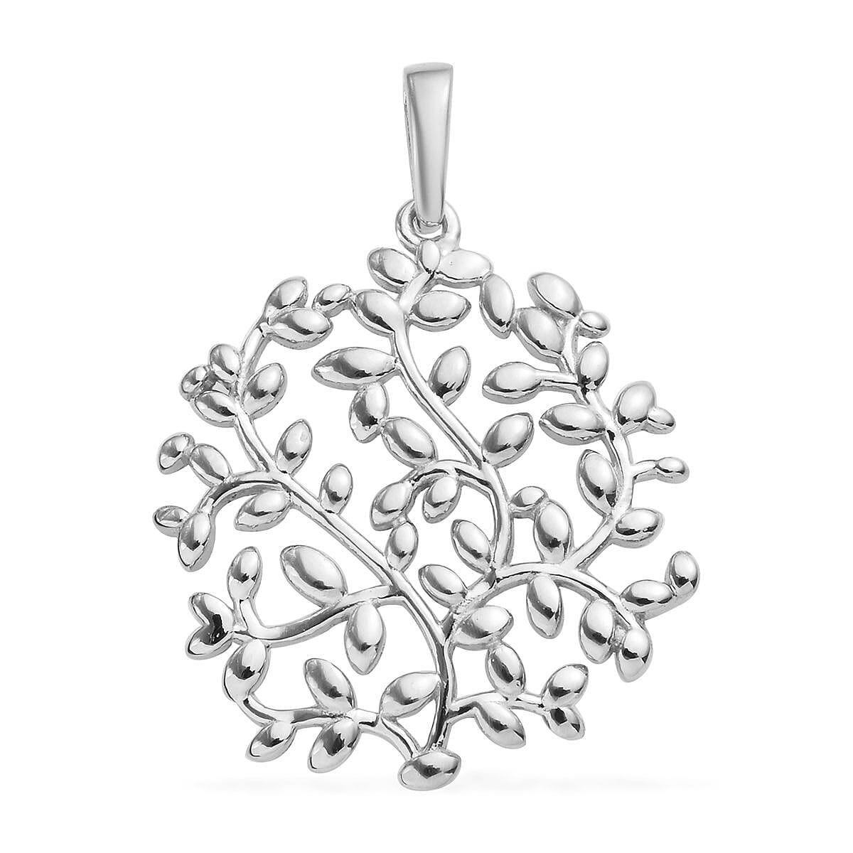 Designer Inspired- Platinum Overlay Sterling Silver Branch Vine Tree Pendant