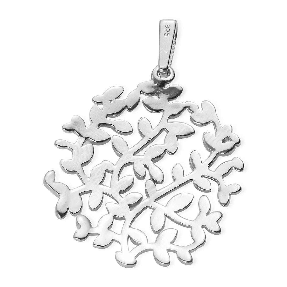 Designer Inspired- Platinum Overlay Sterling Silver Branch Vine Tree Pendant