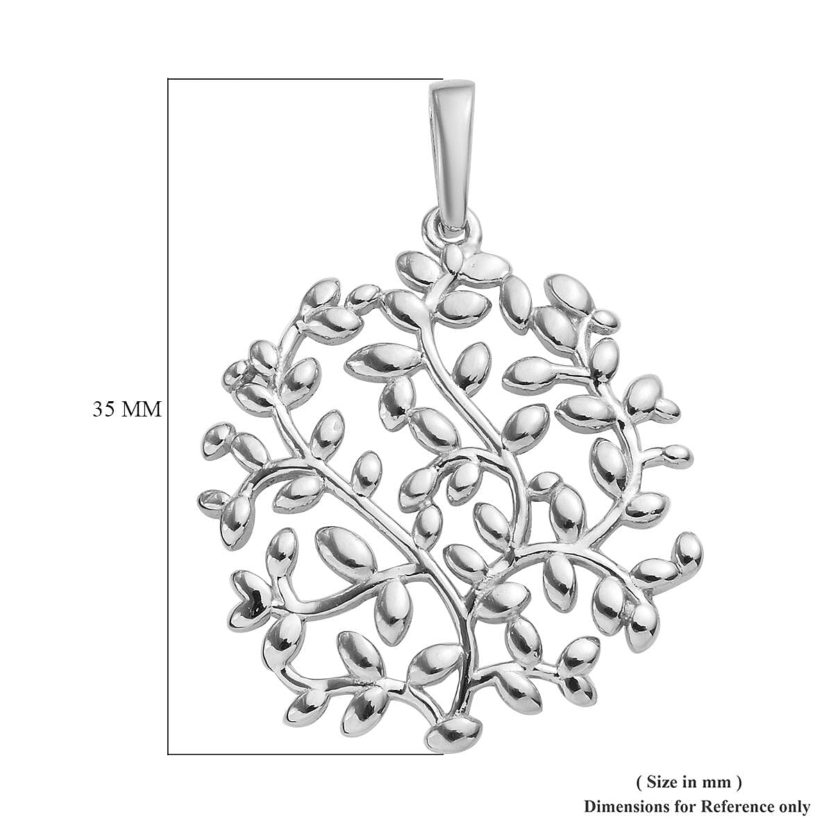 Designer Inspired- Platinum Overlay Sterling Silver Branch Vine Tree Pendant