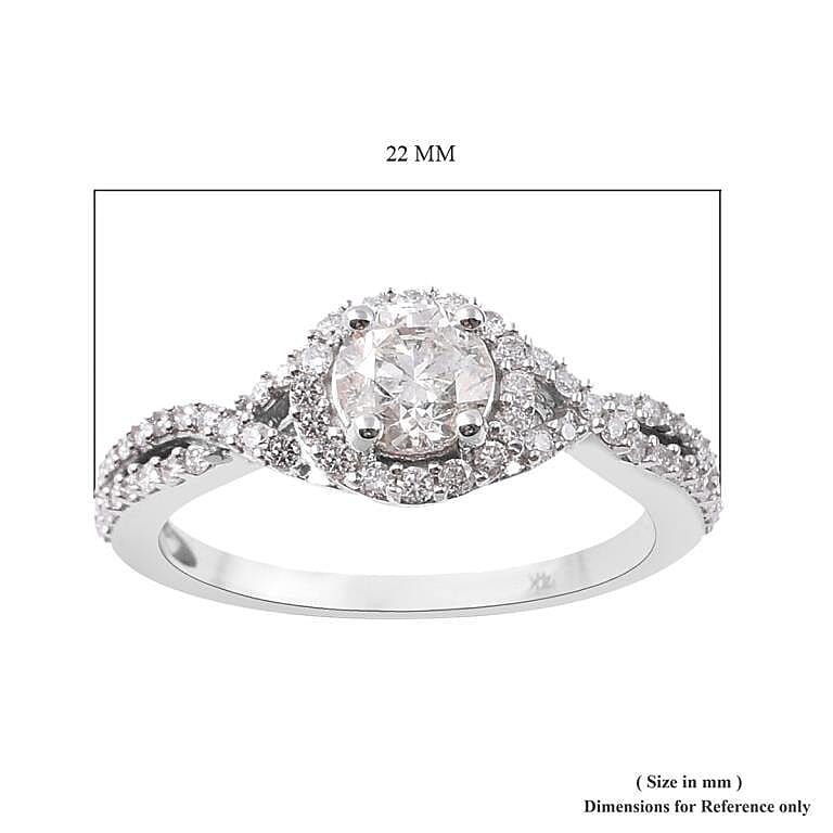 NY Close Out- 14K White Gold SGL Certified Diamond (I1-I2/G-H) Cluster Ring 1.00 Ct.