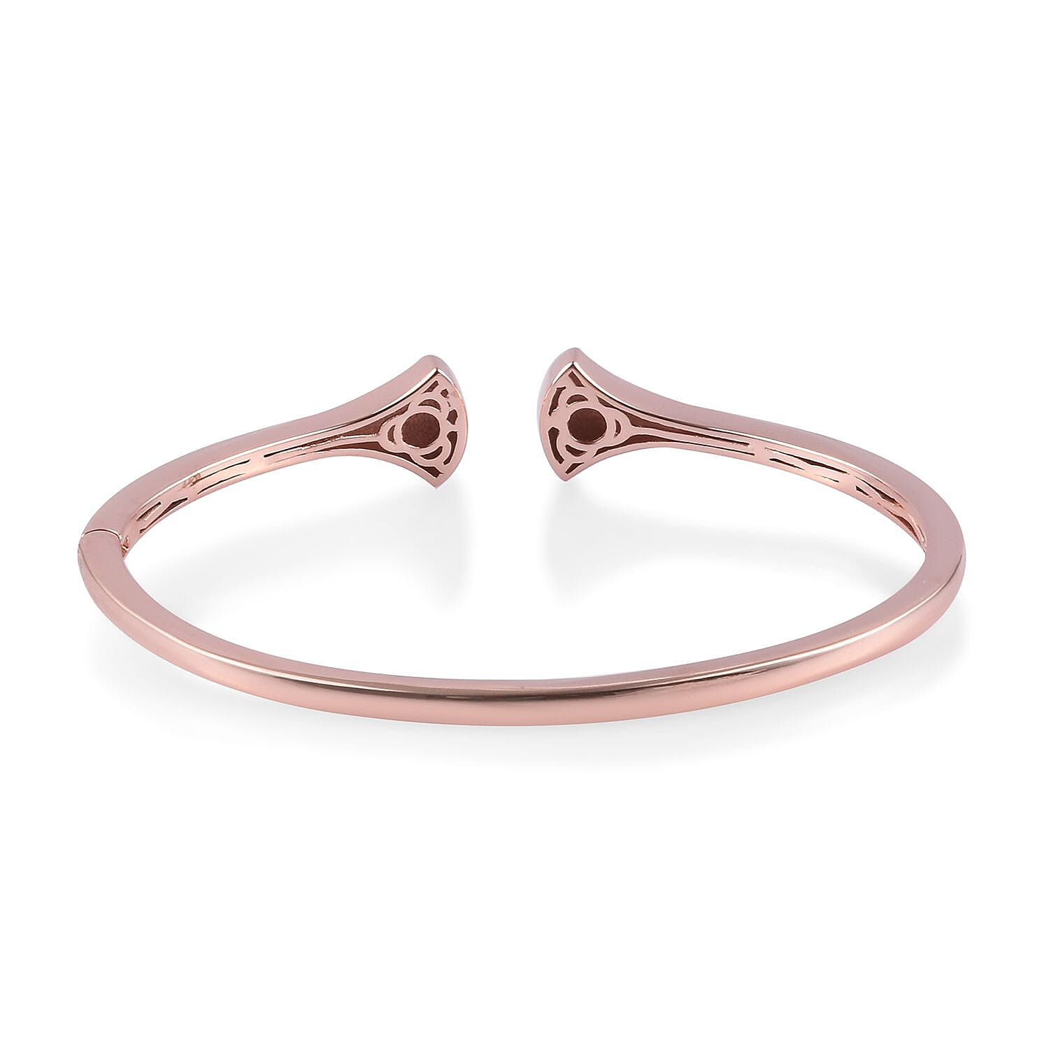 Diamond Cuff Bangle (Size 7.5) in 18K Rose Gold Plated