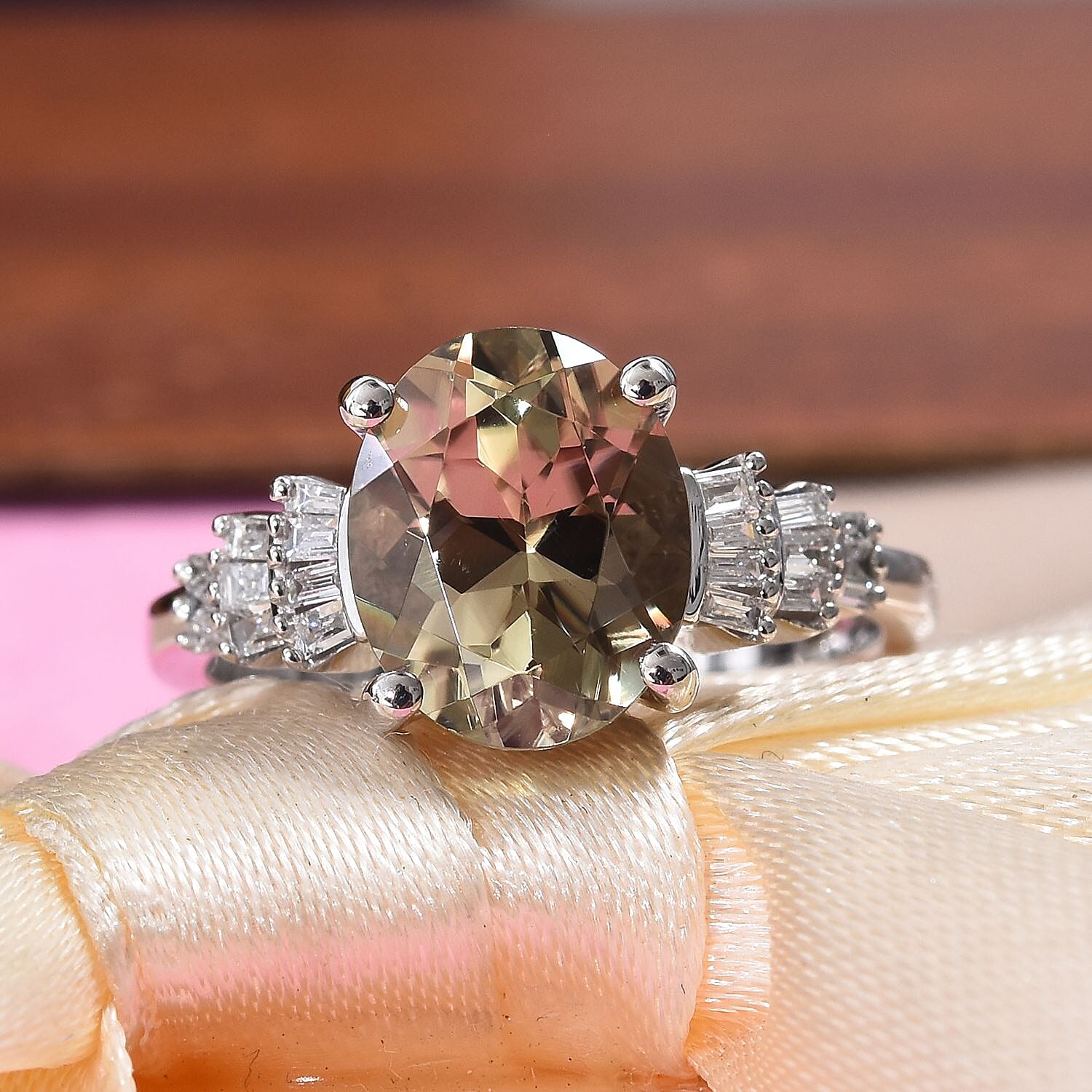 RHAPSODY 950 Platinum AAAA Turkizite and Diamond (VS-E-F) Ring 3.25 Ct, Platinum Wt 5.00 Gms