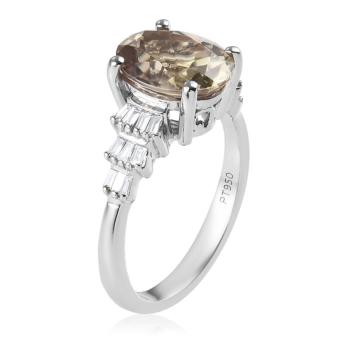 RHAPSODY 950 Platinum AAAA Turkizite and Diamond (VS-E-F) Ring 3.25 Ct, Platinum Wt 5.00 Gms
