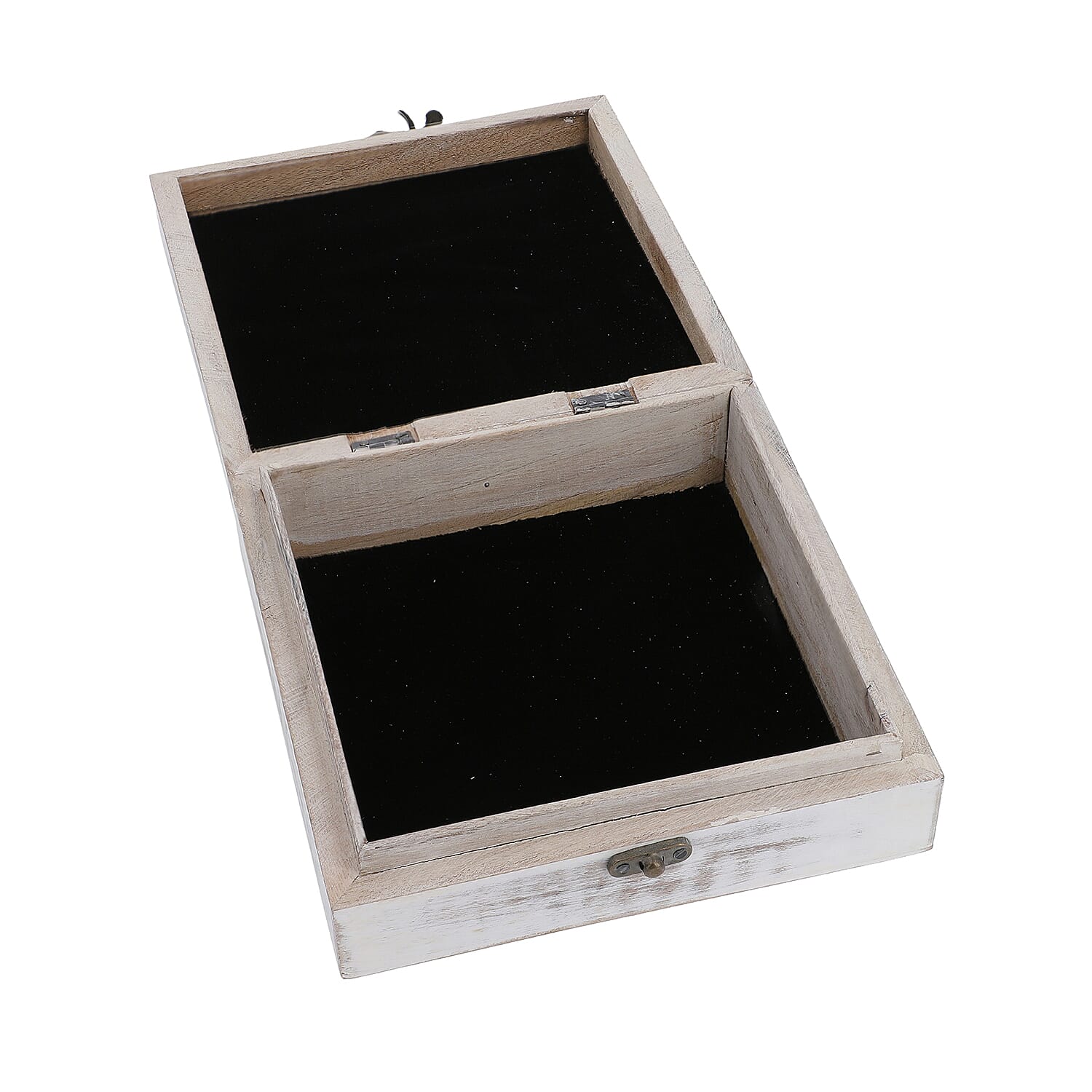 Mango Wood Antique Carving Work Jewellery Box (Size 15x14x14cm)