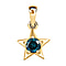 0.25 Ct SGL Certified I3 Blue Diamond Star Pendant in 9K Yellow Gold
