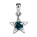 0.23 Ct Blue Diamond Star Pendant in 9K White Gold
