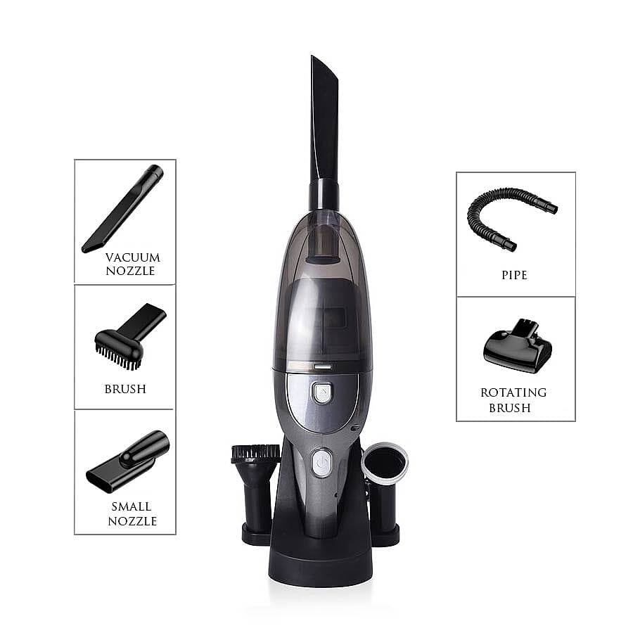Cordless Handheld Wet and Dry Vacuum Cleaner (Size 42.2x11.5x12.5cm) - Grey