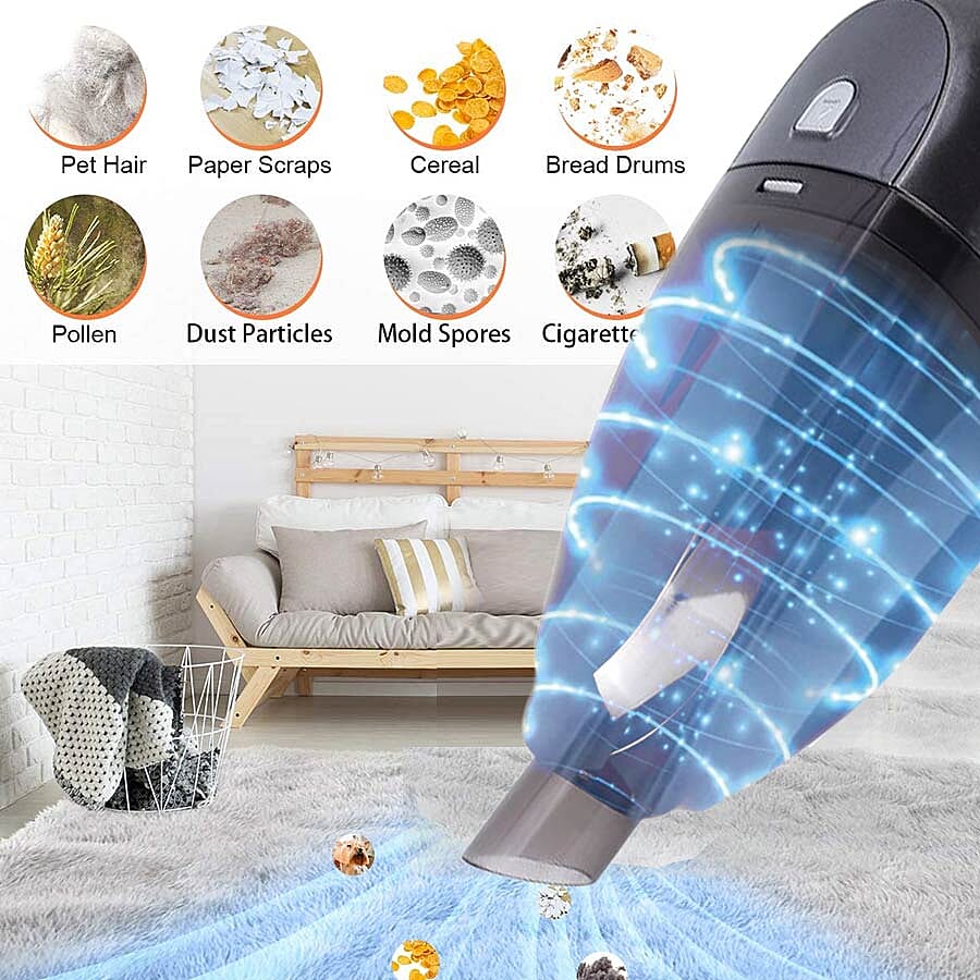 Cordless Handheld Wet and Dry Vacuum Cleaner (Size 42.2x11.5x12.5cm) - Grey