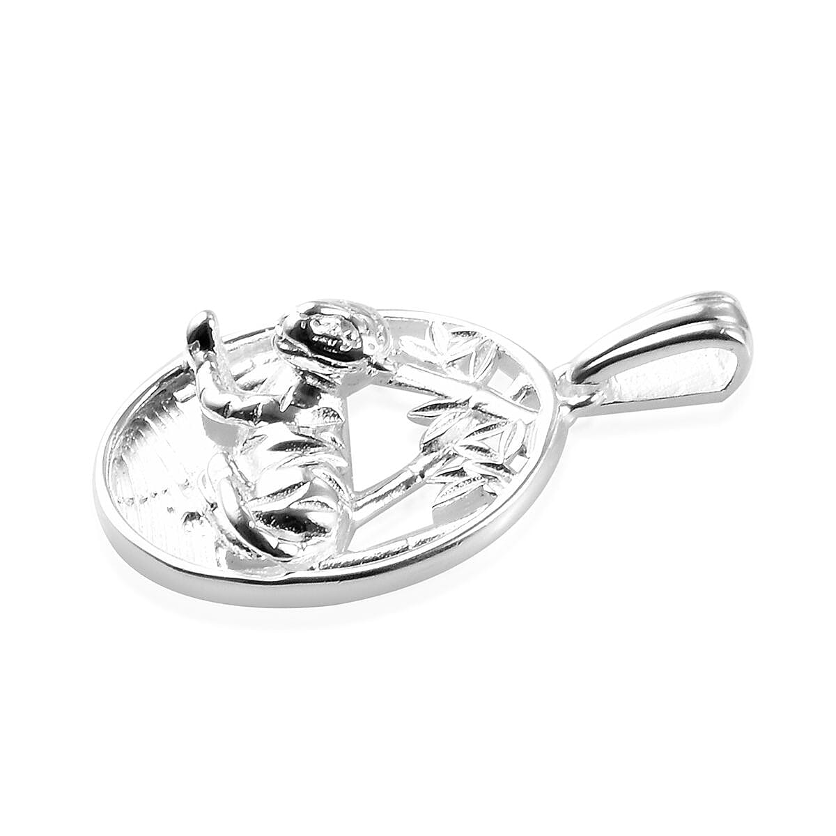 Sterling Silver Jaguar Round Pendant, Silver wt 3.95 Gms