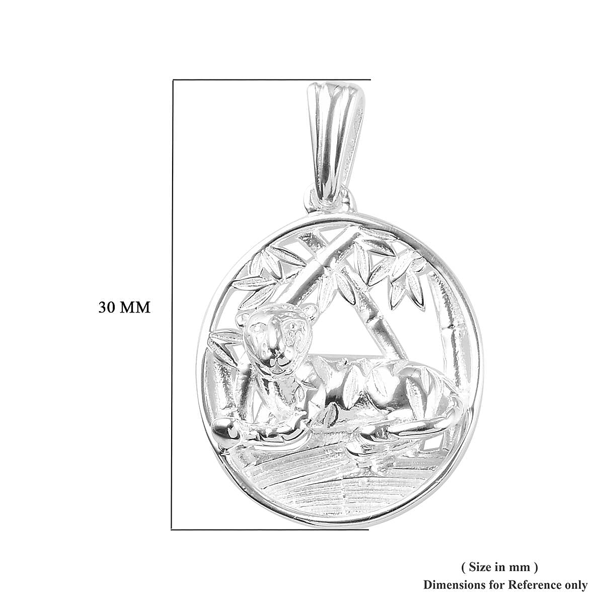 Sterling Silver Jaguar Round Pendant, Silver wt 3.95 Gms