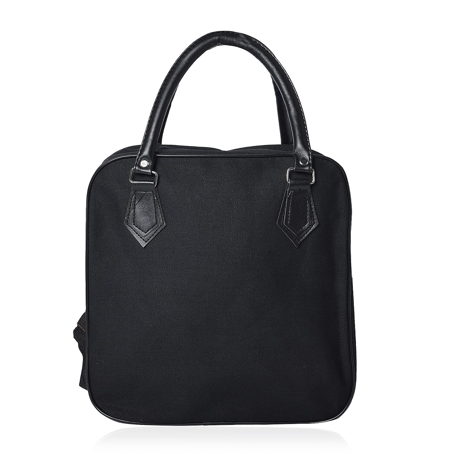 Embroidered Flower and Bird Pattern Tote Bag with Zipper Closure and Detachable Shoulder Strap (Size 30x30x15 Cm) - Black, Red and Multi