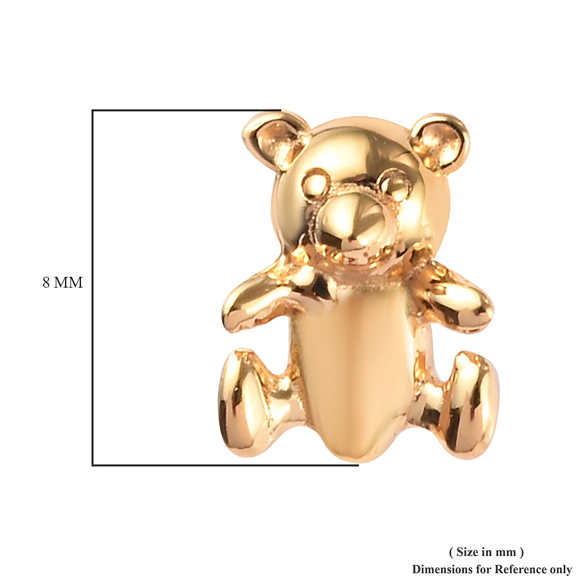 Kids Teddy Bear Earrings in Gold Plated Silver