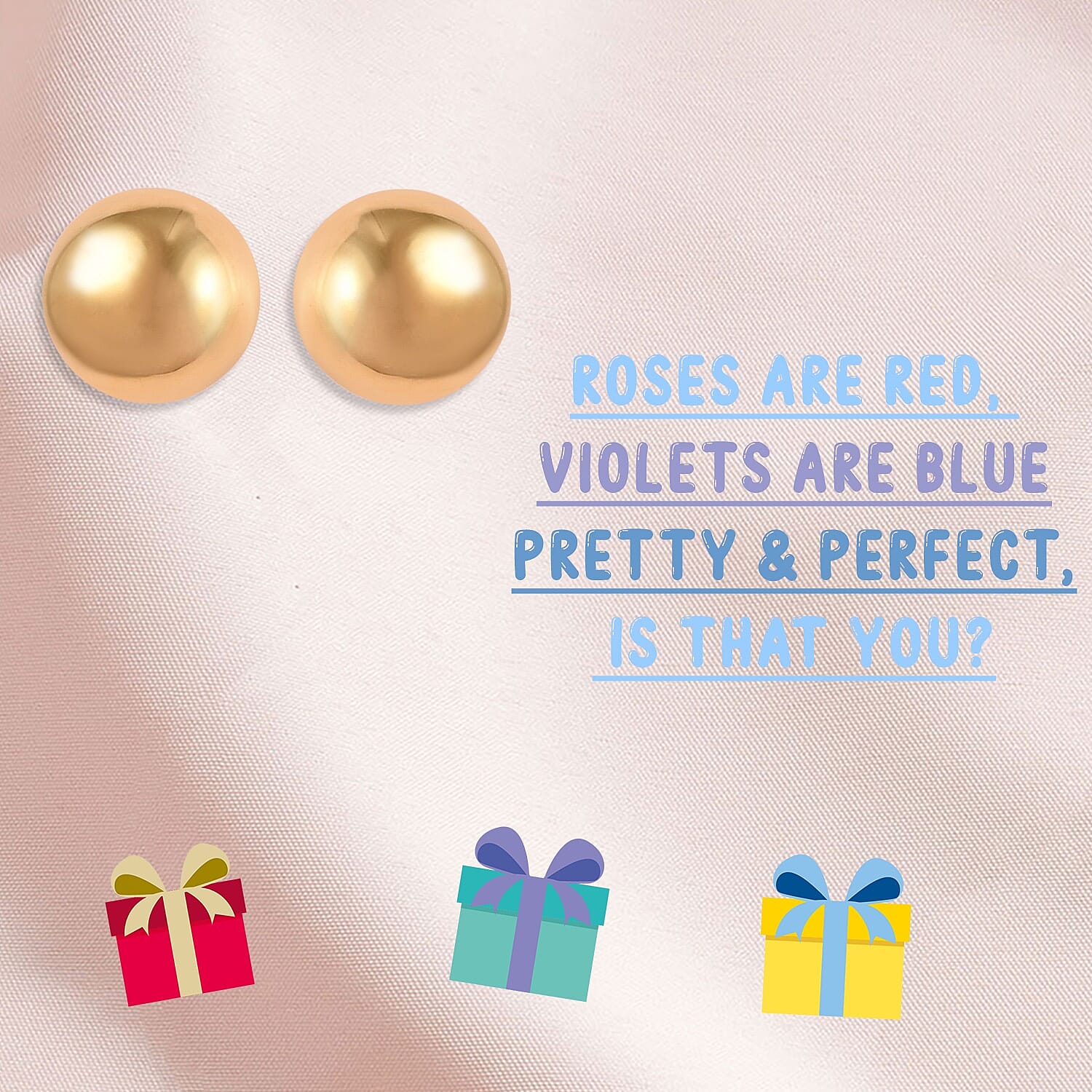 Ball Earrings for Children in Gold Plated Silver