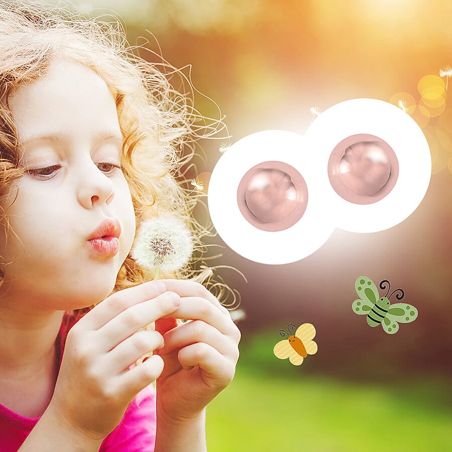 Ball Earrings for Children in Rose Gold Plated Silver