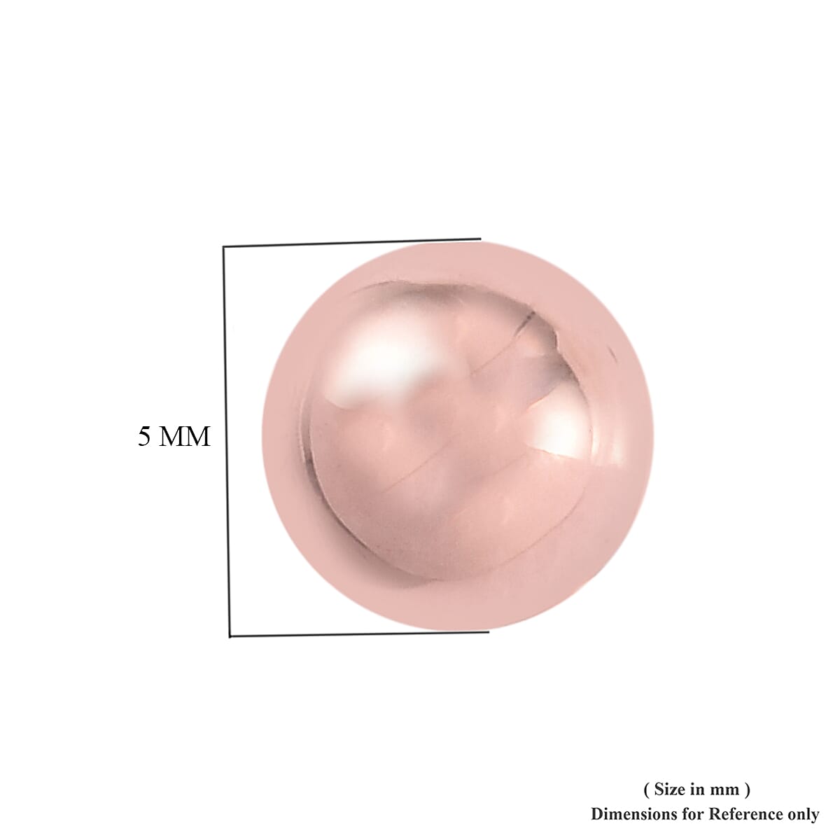 Ball Earrings for Children in Rose Gold Plated Silver