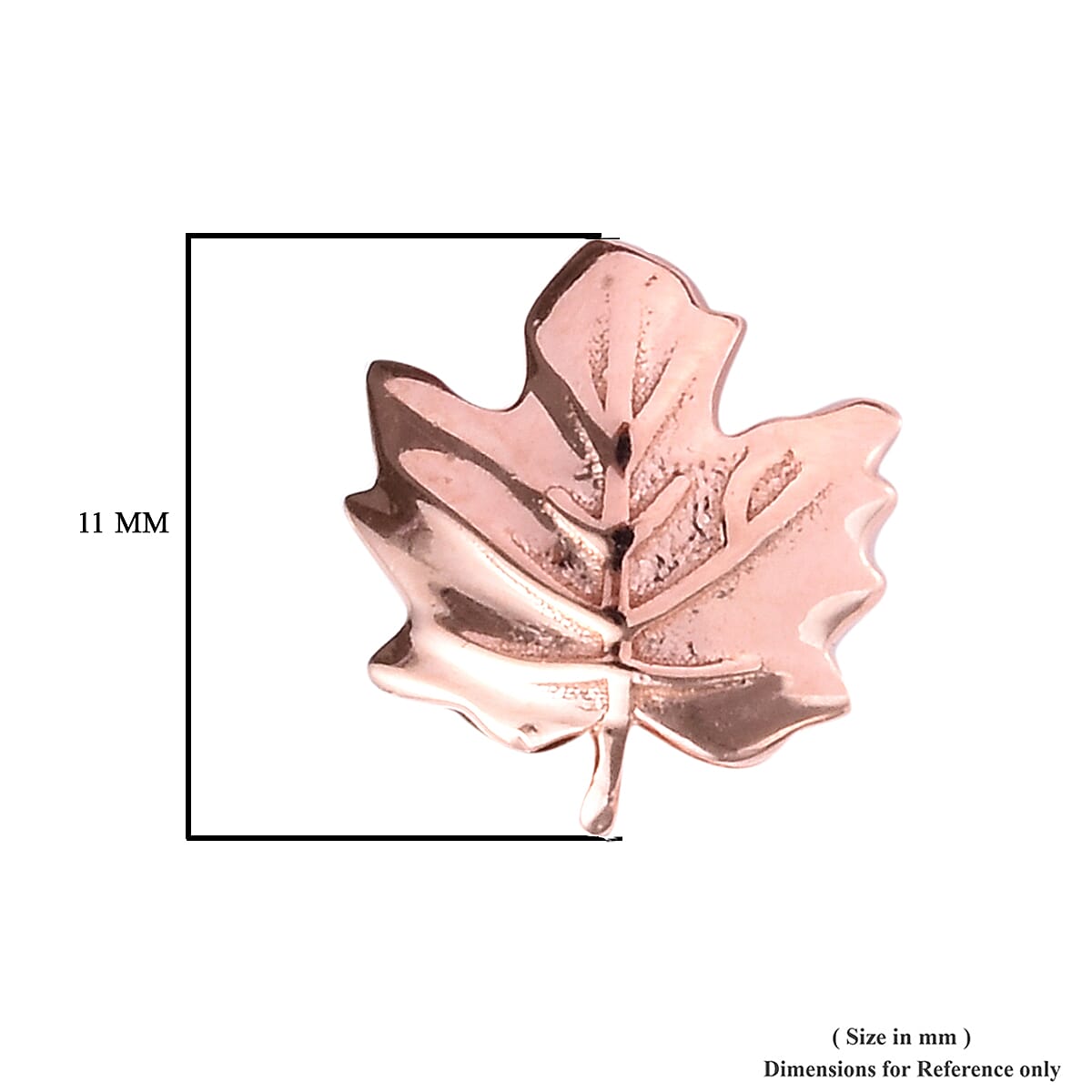 Maple Leaf Earrings for Kids in Rose Gold Plated Silver