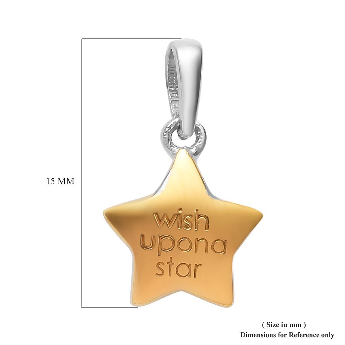 Children Star Pendant in Platinum and Gold Plated Sterling Silver
