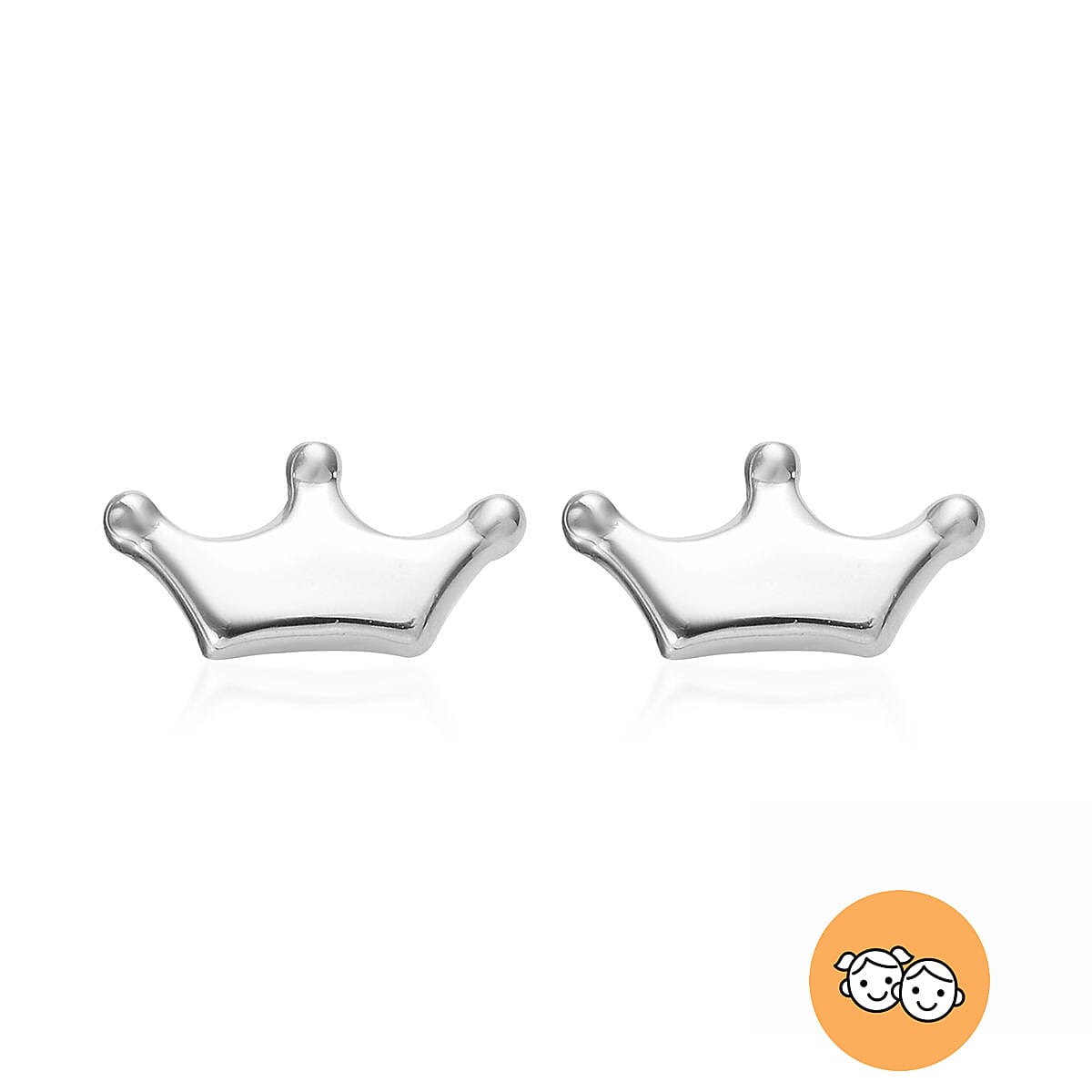 Children Crown Earrings in Sterling Silver