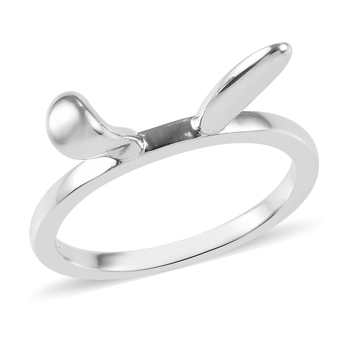 Platinum Overlay Sterling Silver Ring