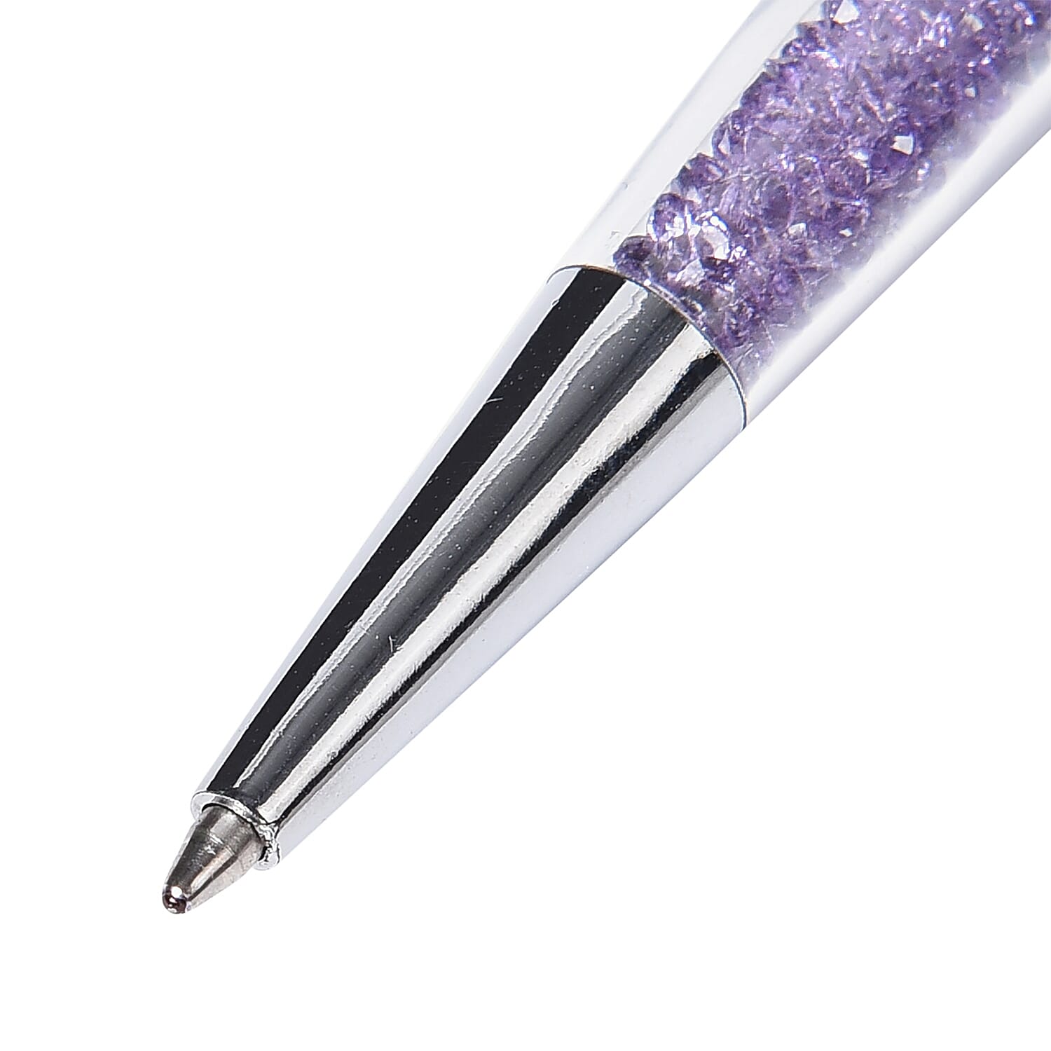 Set of 2 - Purple Crystal Ballpoint Pen with 1 Replacement Ink - Black